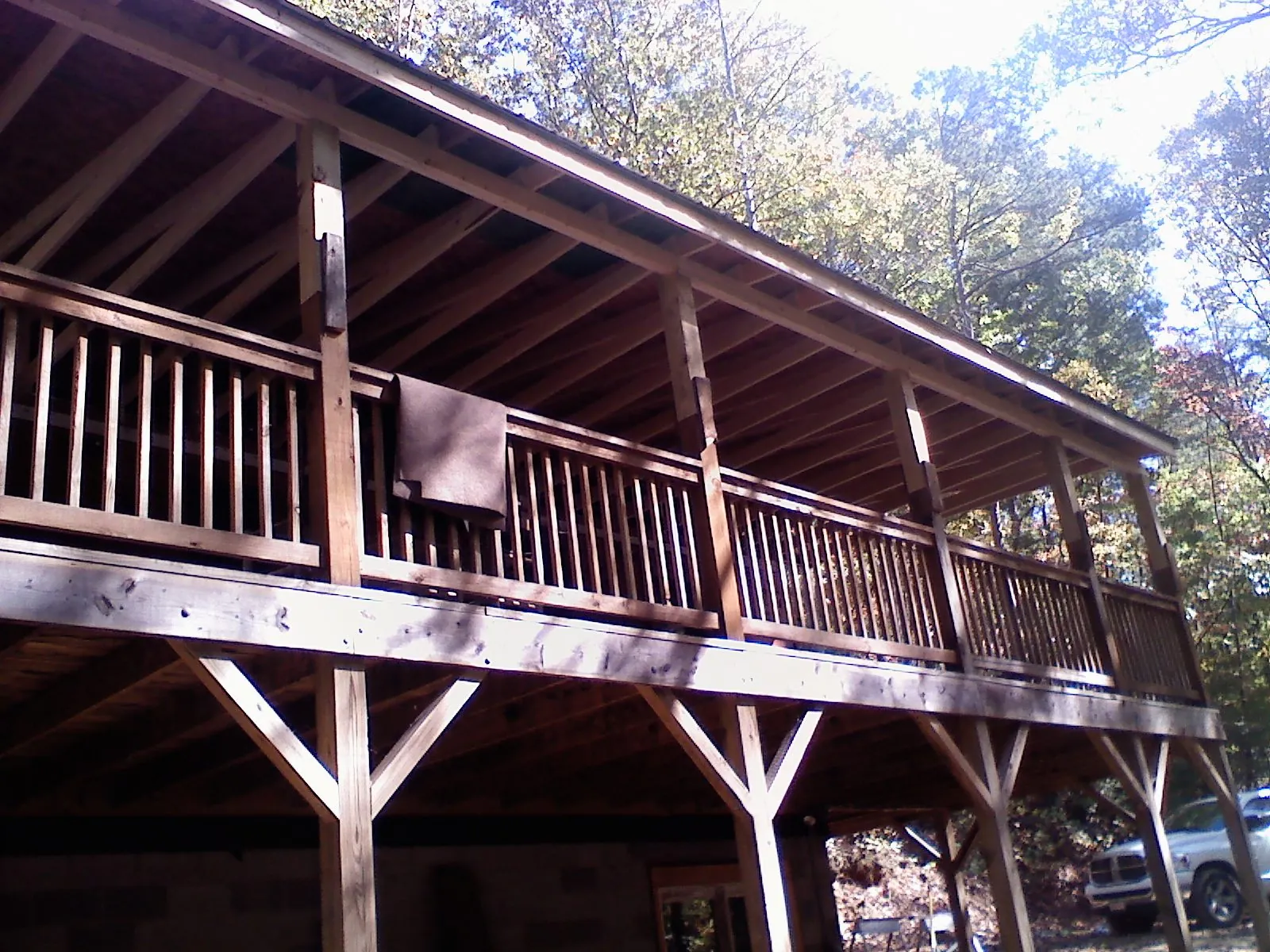 Timber framing under a new elevated porch and deck — Roof Leak Repair in Goodells by Roofing Brothers